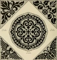 Picture 75 of 97 from The Priscilla netting book, containing full directions for making square and circular netting, and for the various stitches with which netting is ornamented, also a great number of finished pieces in the different varieties of netting and filet brodé (1914), leaf 37