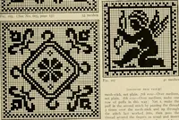 Picture 92 of 97 from The Priscilla netting book, containing full directions for making square and circular netting, and for the various stitches with which netting is ornamented, also a great number of finished pieces in the different varieties of netting and filet brodé (1914), leaf 46