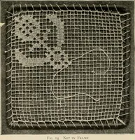 Picture 10 of 97 from The Priscilla netting book, containing full directions for making square and circular netting, and for the various stitches with which netting is ornamented, also a great number of finished pieces in the different varieties of netting and filet brodé (1914), leaf 7