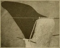 An illustration from The Priscilla war work book, including directions for knitted garments and comfort kits from the American Red cross, and knitted garments for the boy scout (1917)