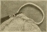 An illustration from The Priscilla war work book, including directions for knitted garments and comfort kits from the American Red cross, and knitted garments for the boy scout (1917)