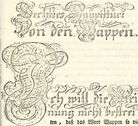 An illustration from Proben des hohen Teütschen Reichs Adels, oder, Sammlungen alter Denkmäler, Grabsteinen, Wappen, Inn- und Urschriften, u: d: nach ihrem wahren Urbilde aufgenommen unter offener Treüe bewähret und durch Anenbäume auch sonstige Nachrichten erkläret und erläuteret (1775)