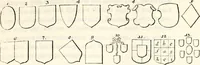 An illustration from Proben des hohen Teütschen Reichs Adels, oder, Sammlungen alter Denkmäler, Grabsteinen, Wappen, Inn- und Urschriften, u: d: nach ihrem wahren Urbilde aufgenommen unter offener Treüe bewähret und durch Anenbäume auch sonstige Nachrichten erkläret und erläuteret (1775)