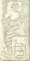 An illustration from Proben des hohen Teütschen Reichs Adels, oder, Sammlungen alter Denkmäler, Grabsteinen, Wappen, Inn- und Urschriften, u: d: nach ihrem wahren Urbilde aufgenommen unter offener Treüe bewähret und durch Anenbäume auch sonstige Nachrichten erkläret und erläuteret (1775)