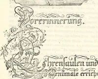 An illustration from Proben des hohen Teütschen Reichs Adels, oder, Sammlungen alter Denkmäler, Grabsteinen, Wappen, Inn- und Urschriften, u: d: nach ihrem wahren Urbilde aufgenommen unter offener Treüe bewähret und durch Anenbäume auch sonstige Nachrichten erkläret und erläuteret (1775)