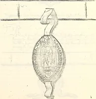An illustration from Proben des hohen Teütschen Reichs Adels, oder, Sammlungen alter Denkmäler, Grabsteinen, Wappen, Inn- und Urschriften, u: d: nach ihrem wahren Urbilde aufgenommen unter offener Treüe bewähret und durch Anenbäume auch sonstige Nachrichten erkläret und erläuteret (1775)