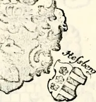 An illustration from Proben des hohen Teütschen Reichs Adels, oder, Sammlungen alter Denkmäler, Grabsteinen, Wappen, Inn- und Urschriften, u: d: nach ihrem wahren Urbilde aufgenommen unter offener Treüe bewähret und durch Anenbäume auch sonstige Nachrichten erkläret und erläuteret (1775)
