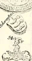 An illustration from Proben des hohen Teütschen Reichs Adels, oder, Sammlungen alter Denkmäler, Grabsteinen, Wappen, Inn- und Urschriften, u: d: nach ihrem wahren Urbilde aufgenommen unter offener Treüe bewähret und durch Anenbäume auch sonstige Nachrichten erkläret und erläuteret (1775)