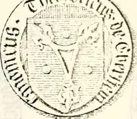An illustration from Proben des hohen Teütschen Reichs Adels, oder, Sammlungen alter Denkmäler, Grabsteinen, Wappen, Inn- und Urschriften, u: d: nach ihrem wahren Urbilde aufgenommen unter offener Treüe bewähret und durch Anenbäume auch sonstige Nachrichten erkläret und erläuteret (1775)