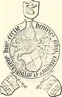 An illustration from Proben des hohen Teütschen Reichs Adels, oder, Sammlungen alter Denkmäler, Grabsteinen, Wappen, Inn- und Urschriften, u: d: nach ihrem wahren Urbilde aufgenommen unter offener Treüe bewähret und durch Anenbäume auch sonstige Nachrichten erkläret und erläuteret (1775)