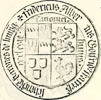 An illustration from Proben des hohen Teütschen Reichs Adels, oder, Sammlungen alter Denkmäler, Grabsteinen, Wappen, Inn- und Urschriften, u: d: nach ihrem wahren Urbilde aufgenommen unter offener Treüe bewähret und durch Anenbäume auch sonstige Nachrichten erkläret und erläuteret (1775)