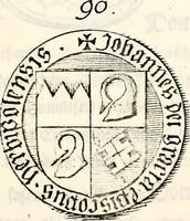 An illustration from Proben des hohen Teütschen Reichs Adels, oder, Sammlungen alter Denkmäler, Grabsteinen, Wappen, Inn- und Urschriften, u: d: nach ihrem wahren Urbilde aufgenommen unter offener Treüe bewähret und durch Anenbäume auch sonstige Nachrichten erkläret und erläuteret (1775)