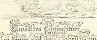 An illustration from Proben des hohen Teütschen Reichs Adels, oder, Sammlungen alter Denkmäler, Grabsteinen, Wappen, Inn- und Urschriften, u: d: nach ihrem wahren Urbilde aufgenommen unter offener Treüe bewähret und durch Anenbäume auch sonstige Nachrichten erkläret und erläuteret (1775)