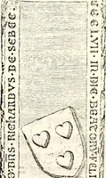 An illustration from Proben des hohen Teütschen Reichs Adels, oder, Sammlungen alter Denkmäler, Grabsteinen, Wappen, Inn- und Urschriften, u: d: nach ihrem wahren Urbilde aufgenommen unter offener Treüe bewähret und durch Anenbäume auch sonstige Nachrichten erkläret und erläuteret (1775)