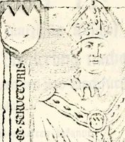 An illustration from Proben des hohen Teütschen Reichs Adels, oder, Sammlungen alter Denkmäler, Grabsteinen, Wappen, Inn- und Urschriften, u: d: nach ihrem wahren Urbilde aufgenommen unter offener Treüe bewähret und durch Anenbäume auch sonstige Nachrichten erkläret und erläuteret (1775)