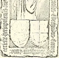An illustration from Proben des hohen Teütschen Reichs Adels, oder, Sammlungen alter Denkmäler, Grabsteinen, Wappen, Inn- und Urschriften, u: d: nach ihrem wahren Urbilde aufgenommen unter offener Treüe bewähret und durch Anenbäume auch sonstige Nachrichten erkläret und erläuteret (1775)