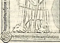 An illustration from Proben des hohen Teütschen Reichs Adels, oder, Sammlungen alter Denkmäler, Grabsteinen, Wappen, Inn- und Urschriften, u: d: nach ihrem wahren Urbilde aufgenommen unter offener Treüe bewähret und durch Anenbäume auch sonstige Nachrichten erkläret und erläuteret (1775)