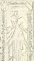 An illustration from Proben des hohen Teütschen Reichs Adels, oder, Sammlungen alter Denkmäler, Grabsteinen, Wappen, Inn- und Urschriften, u: d: nach ihrem wahren Urbilde aufgenommen unter offener Treüe bewähret und durch Anenbäume auch sonstige Nachrichten erkläret und erläuteret (1775)