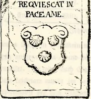 An illustration from Proben des hohen Teütschen Reichs Adels, oder, Sammlungen alter Denkmäler, Grabsteinen, Wappen, Inn- und Urschriften, u: d: nach ihrem wahren Urbilde aufgenommen unter offener Treüe bewähret und durch Anenbäume auch sonstige Nachrichten erkläret und erläuteret (1775)