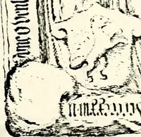 An illustration from Proben des hohen Teütschen Reichs Adels, oder, Sammlungen alter Denkmäler, Grabsteinen, Wappen, Inn- und Urschriften, u: d: nach ihrem wahren Urbilde aufgenommen unter offener Treüe bewähret und durch Anenbäume auch sonstige Nachrichten erkläret und erläuteret (1775)
