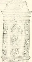 An illustration from Proben des hohen Teütschen Reichs Adels, oder, Sammlungen alter Denkmäler, Grabsteinen, Wappen, Inn- und Urschriften, u: d: nach ihrem wahren Urbilde aufgenommen unter offener Treüe bewähret und durch Anenbäume auch sonstige Nachrichten erkläret und erläuteret (1775)