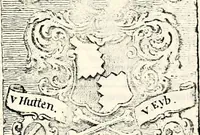 An illustration from Proben des hohen Teütschen Reichs Adels, oder, Sammlungen alter Denkmäler, Grabsteinen, Wappen, Inn- und Urschriften, u: d: nach ihrem wahren Urbilde aufgenommen unter offener Treüe bewähret und durch Anenbäume auch sonstige Nachrichten erkläret und erläuteret (1775)