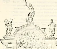 An illustration from Proben des hohen Teütschen Reichs Adels, oder, Sammlungen alter Denkmäler, Grabsteinen, Wappen, Inn- und Urschriften, u: d: nach ihrem wahren Urbilde aufgenommen unter offener Treüe bewähret und durch Anenbäume auch sonstige Nachrichten erkläret und erläuteret (1775)