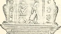 An illustration from Proben des hohen Teütschen Reichs Adels, oder, Sammlungen alter Denkmäler, Grabsteinen, Wappen, Inn- und Urschriften, u: d: nach ihrem wahren Urbilde aufgenommen unter offener Treüe bewähret und durch Anenbäume auch sonstige Nachrichten erkläret und erläuteret (1775)