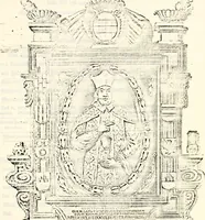 An illustration from Proben des hohen Teütschen Reichs Adels, oder, Sammlungen alter Denkmäler, Grabsteinen, Wappen, Inn- und Urschriften, u: d: nach ihrem wahren Urbilde aufgenommen unter offener Treüe bewähret und durch Anenbäume auch sonstige Nachrichten erkläret und erläuteret (1775)