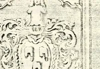 An illustration from Proben des hohen Teütschen Reichs Adels, oder, Sammlungen alter Denkmäler, Grabsteinen, Wappen, Inn- und Urschriften, u: d: nach ihrem wahren Urbilde aufgenommen unter offener Treüe bewähret und durch Anenbäume auch sonstige Nachrichten erkläret und erläuteret (1775)