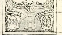 An illustration from Proben des hohen Teütschen Reichs Adels, oder, Sammlungen alter Denkmäler, Grabsteinen, Wappen, Inn- und Urschriften, u: d: nach ihrem wahren Urbilde aufgenommen unter offener Treüe bewähret und durch Anenbäume auch sonstige Nachrichten erkläret und erläuteret (1775)