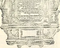 An illustration from Proben des hohen Teütschen Reichs Adels, oder, Sammlungen alter Denkmäler, Grabsteinen, Wappen, Inn- und Urschriften, u: d: nach ihrem wahren Urbilde aufgenommen unter offener Treüe bewähret und durch Anenbäume auch sonstige Nachrichten erkläret und erläuteret (1775)