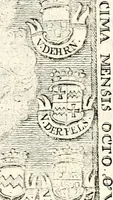 An illustration from Proben des hohen Teütschen Reichs Adels, oder, Sammlungen alter Denkmäler, Grabsteinen, Wappen, Inn- und Urschriften, u: d: nach ihrem wahren Urbilde aufgenommen unter offener Treüe bewähret und durch Anenbäume auch sonstige Nachrichten erkläret und erläuteret (1775)
