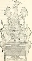 An illustration from Proben des hohen Teütschen Reichs Adels, oder, Sammlungen alter Denkmäler, Grabsteinen, Wappen, Inn- und Urschriften, u: d: nach ihrem wahren Urbilde aufgenommen unter offener Treüe bewähret und durch Anenbäume auch sonstige Nachrichten erkläret und erläuteret (1775)