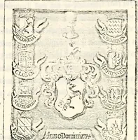 An illustration from Proben des hohen Teütschen Reichs Adels, oder, Sammlungen alter Denkmäler, Grabsteinen, Wappen, Inn- und Urschriften, u: d: nach ihrem wahren Urbilde aufgenommen unter offener Treüe bewähret und durch Anenbäume auch sonstige Nachrichten erkläret und erläuteret (1775)
