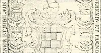 An illustration from Proben des hohen Teütschen Reichs Adels, oder, Sammlungen alter Denkmäler, Grabsteinen, Wappen, Inn- und Urschriften, u: d: nach ihrem wahren Urbilde aufgenommen unter offener Treüe bewähret und durch Anenbäume auch sonstige Nachrichten erkläret und erläuteret (1775)