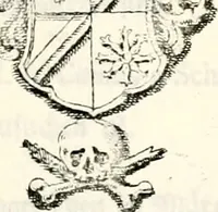 An illustration from Proben des hohen Teütschen Reichs Adels, oder, Sammlungen alter Denkmäler, Grabsteinen, Wappen, Inn- und Urschriften, u: d: nach ihrem wahren Urbilde aufgenommen unter offener Treüe bewähret und durch Anenbäume auch sonstige Nachrichten erkläret und erläuteret (1775)