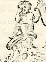 An illustration from Proben des hohen Teütschen Reichs Adels, oder, Sammlungen alter Denkmäler, Grabsteinen, Wappen, Inn- und Urschriften, u: d: nach ihrem wahren Urbilde aufgenommen unter offener Treüe bewähret und durch Anenbäume auch sonstige Nachrichten erkläret und erläuteret (1775)