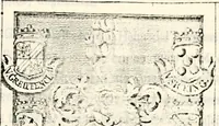 An illustration from Proben des hohen Teütschen Reichs Adels, oder, Sammlungen alter Denkmäler, Grabsteinen, Wappen, Inn- und Urschriften, u: d: nach ihrem wahren Urbilde aufgenommen unter offener Treüe bewähret und durch Anenbäume auch sonstige Nachrichten erkläret und erläuteret (1775)