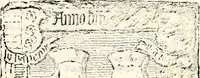 An illustration from Proben des hohen Teütschen Reichs Adels, oder, Sammlungen alter Denkmäler, Grabsteinen, Wappen, Inn- und Urschriften, u: d: nach ihrem wahren Urbilde aufgenommen unter offener Treüe bewähret und durch Anenbäume auch sonstige Nachrichten erkläret und erläuteret (1775)