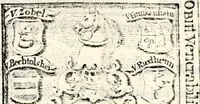 Picture 137 of 149 from Proben des hohen Teütschen Reichs Adels, oder, Sammlungen alter Denkmäler, Grabsteinen, Wappen, Inn- und Urschriften, u: d: nach ihrem wahren Urbilde aufgenommen unter offener Treüe bewähret und durch Anenbäume auch sonstige Nachrichten erkläret und erläuteret (1775), leaf 660