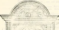 An illustration from Proben des hohen Teütschen Reichs Adels, oder, Sammlungen alter Denkmäler, Grabsteinen, Wappen, Inn- und Urschriften, u: d: nach ihrem wahren Urbilde aufgenommen unter offener Treüe bewähret und durch Anenbäume auch sonstige Nachrichten erkläret und erläuteret (1775)