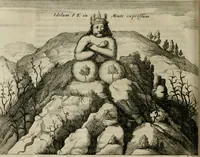 An illustration from Prodomo apologetico alli studi Chircheriani : opera di Gioseffo Petrucci, romano, nella quale con un'apparato di saggi diversi, si dà prova dell' esquisito studio ha tenuto il celebratissimo padre Atanasio Chircher, circa il credere all' opinioni degli scrittori, sì de' tempi andati, come de' presenti, e particolarmente intorno a quelle cose naturali dell' India, che gli furon portate, ò reserte dá quei, che abitarono quelle parti (1677)