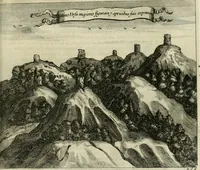 An illustration from Prodomo apologetico alli studi Chircheriani : opera di Gioseffo Petrucci, romano, nella quale con un'apparato di saggi diversi, si dà prova dell' esquisito studio ha tenuto il celebratissimo padre Atanasio Chircher, circa il credere all' opinioni degli scrittori, sì de' tempi andati, come de' presenti, e particolarmente intorno a quelle cose naturali dell' India, che gli furon portate, ò reserte dá quei, che abitarono quelle parti (1677)