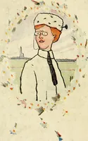 Picture 64 of 64 from Professeur Knatschké; oeuvres choisies du grand savant allemand et de sa fille Elsa. Recueillies et illustrées pour les Alsaciens par Hansi. Fidèlement traduites en français par H.P. Colle (1916), leaf 153