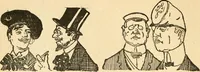 An illustration from Professeur Knatschké; oeuvres choisies du grand savant allemand et de sa fille Elsa. Recueillies et illustrées pour les Alsaciens par Hansi. Fidèlement traduites en français par H.P. Colle (1916)