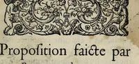 An illustration from Proposition faicte par le Roy, en l'assemblee des Estats, cuuerte en la ville de Blois, le vje de Decembre, 1576. (1576)