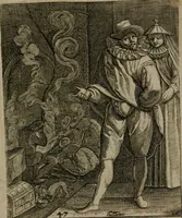 Picture 49 of 72 from Proscenivm vitæ hvmanæ, siue Emblematvm secvlarivm, ivcvndissima, & artificiosissima varietate vitæ hvmanæ & seculi huius deprauati mores, ac studia peruersissima adumbrantium: et Latinis versibvs, explicatorum, decades septem multis figuris adauctæ, & in vsum studiosæ inprimis iuuentutis ita adornatæ vt instar albi amicorvm sodalitatum symbolis, & insigniis conscribendis depingendisq; inseruire commode possint (1627), leaf 108
