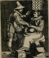 Picture 54 of 72 from Proscenivm vitæ hvmanæ, siue Emblematvm secvlarivm, ivcvndissima, & artificiosissima varietate vitæ hvmanæ & seculi huius deprauati mores, ac studia peruersissima adumbrantium: et Latinis versibvs, explicatorum, decades septem multis figuris adauctæ, & in vsum studiosæ inprimis iuuentutis ita adornatæ vt instar albi amicorvm sodalitatum symbolis, & insigniis conscribendis depingendisq; inseruire commode possint (1627), leaf 120