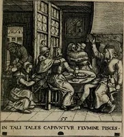 Picture 55 of 72 from Proscenivm vitæ hvmanæ, siue Emblematvm secvlarivm, ivcvndissima, & artificiosissima varietate vitæ hvmanæ & seculi huius deprauati mores, ac studia peruersissima adumbrantium: et Latinis versibvs, explicatorum, decades septem multis figuris adauctæ, & in vsum studiosæ inprimis iuuentutis ita adornatæ vt instar albi amicorvm sodalitatum symbolis, & insigniis conscribendis depingendisq; inseruire commode possint (1627), leaf 122